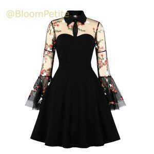 Vintage Polka Dot Retro A-Line Cocktail Party Swing Dress